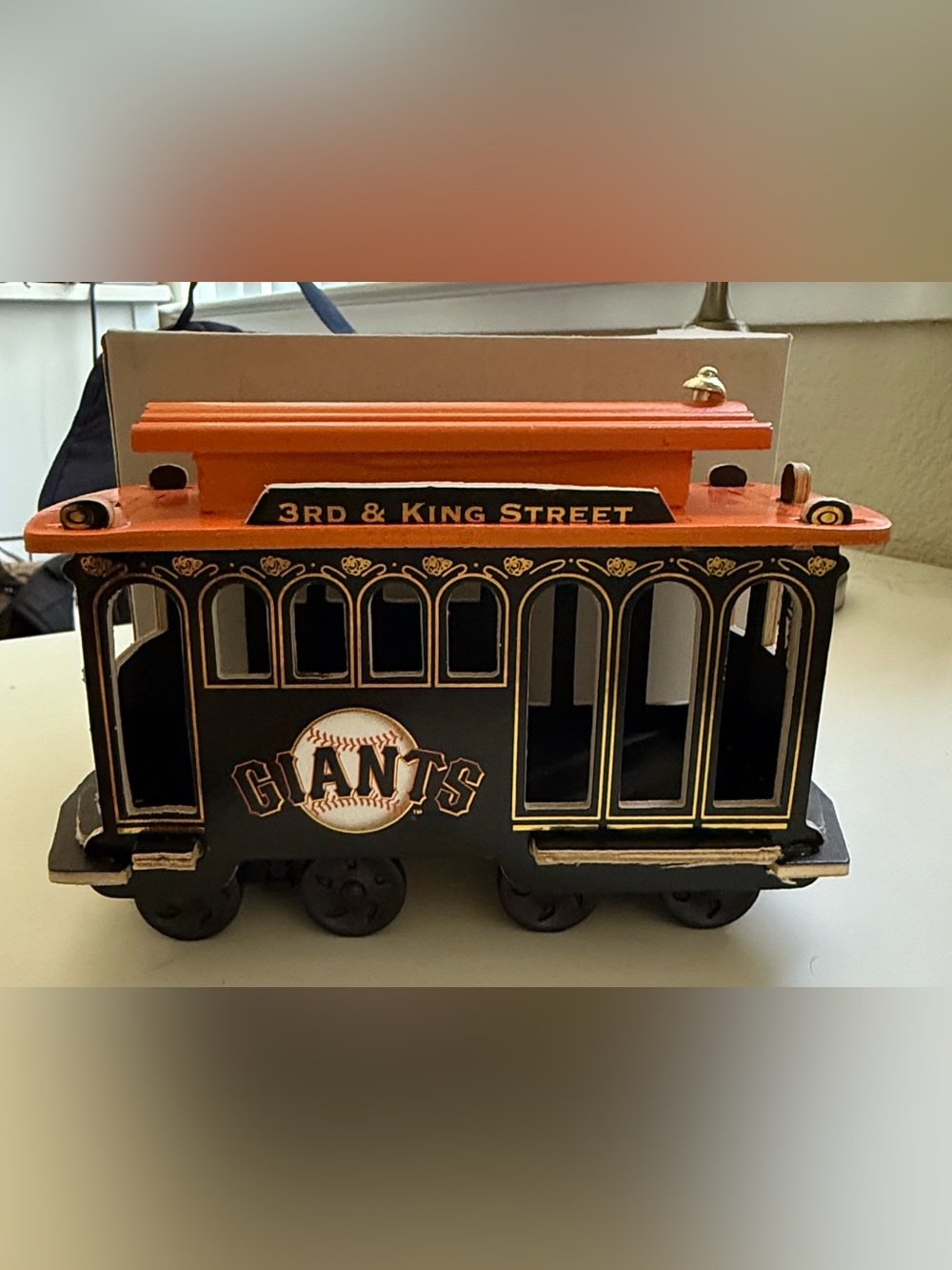 San Francisco Decorative Cable Car Figurine - Black & Orange